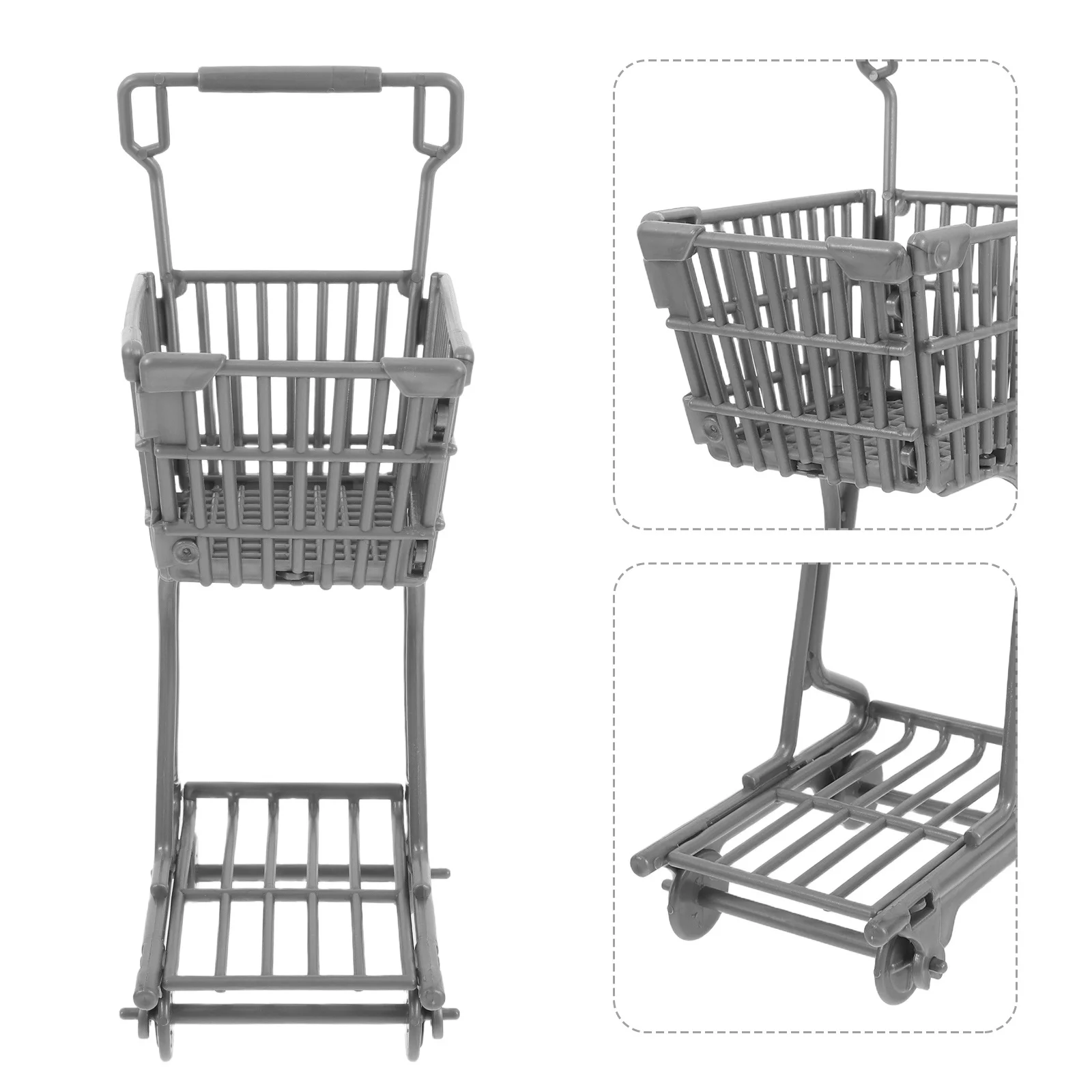 

Mini Shopping Cart Cute Handle Pretend Play Storage Portable Shopping Basket for Kids Imaginative Social Skills Development