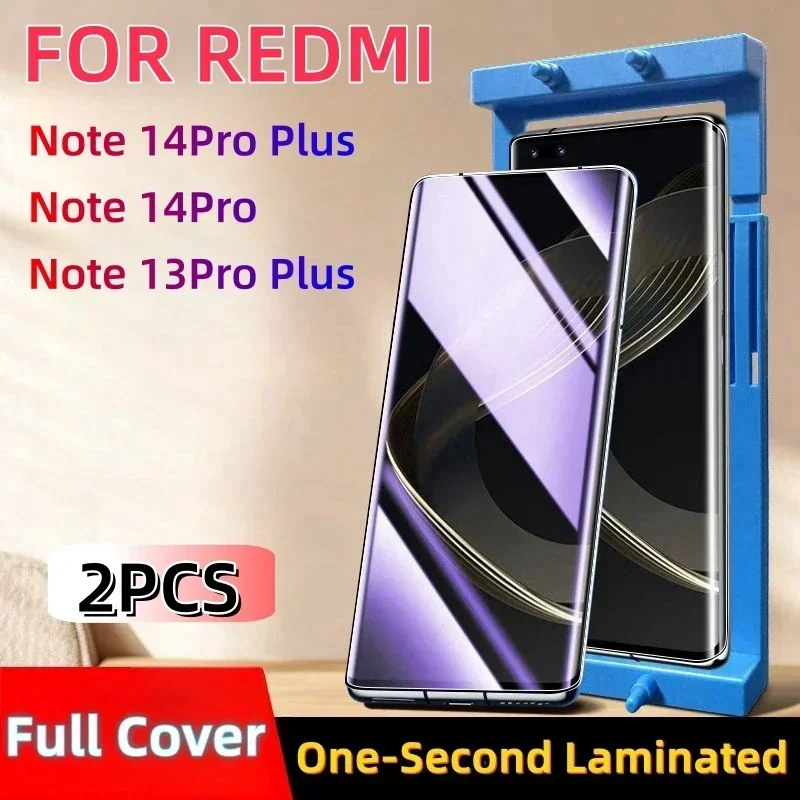 Protector de pantalla a prueba de explosiones para Redmi Note 14 13 Pro Plus 13 Galaxy, 2 uds., con Kit de instalación, no vidrio templado