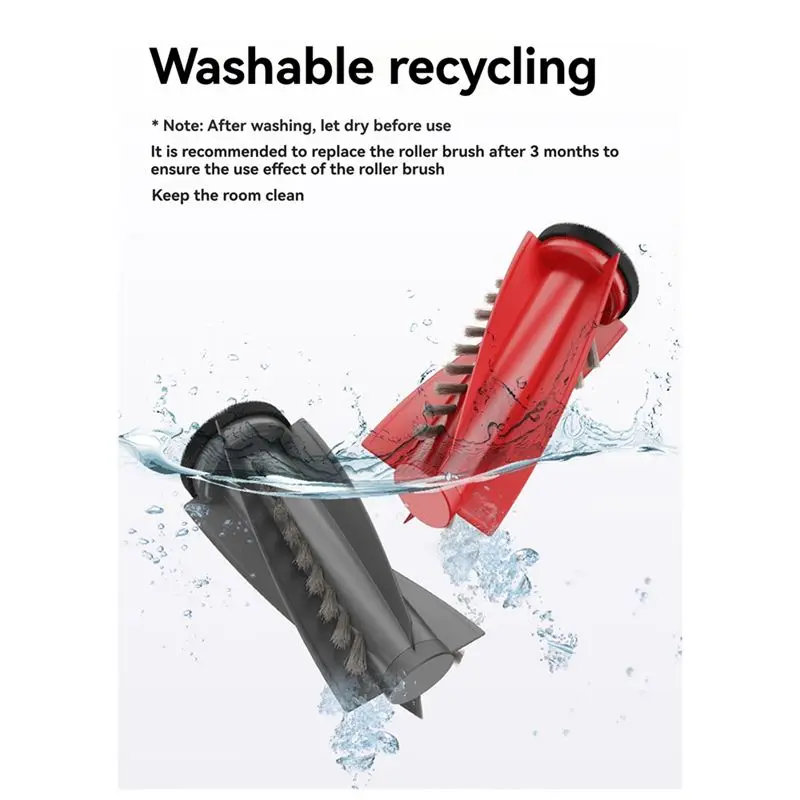AEE8-Suitable For Roborock Robot Vacuum Cleaner P20 PRO Accessories Roller Brush Rubber Bristle Integrated Double Rollerbrush