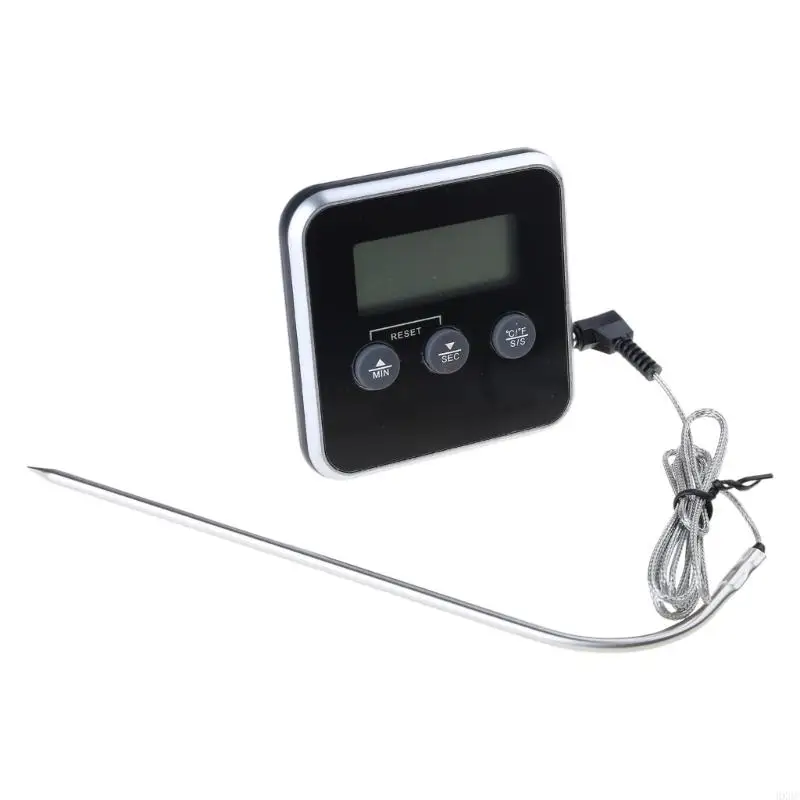 Termómetros sonda inoxidable HX6C para alimentos, para asar, cocina, LCD electrónico, detector temperatura Digital,
