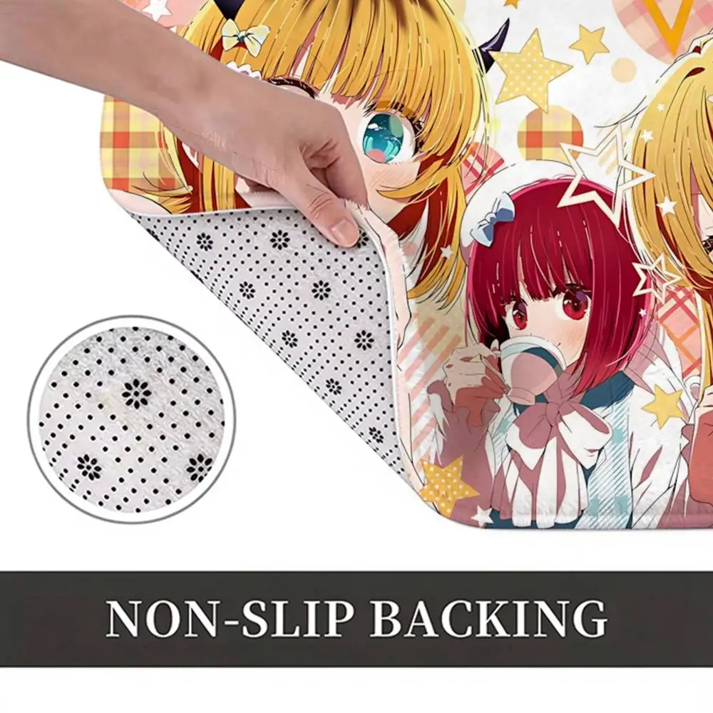 Ai Idol Mom O-Oshi no-Ko Home Decor Short Plush Floor Mat, Non-Slip & Easy to Clean for Multi Doorways