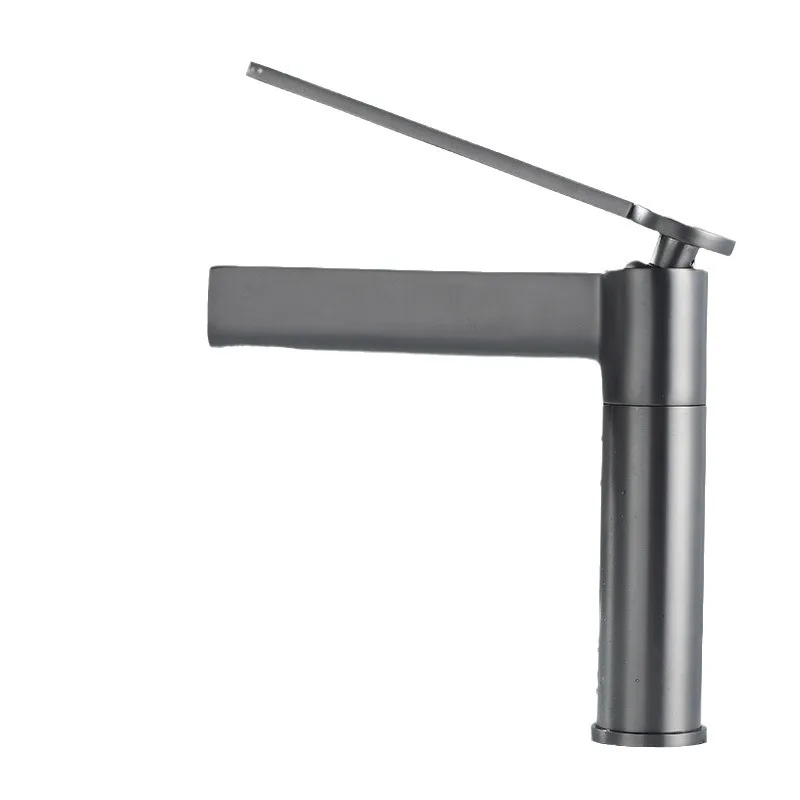 

Black Brass Washbasin Faucet Bathroom Cabinet Cold And Hot Water Basin Faucet Deck installation Gold Bathroom Basin Tap