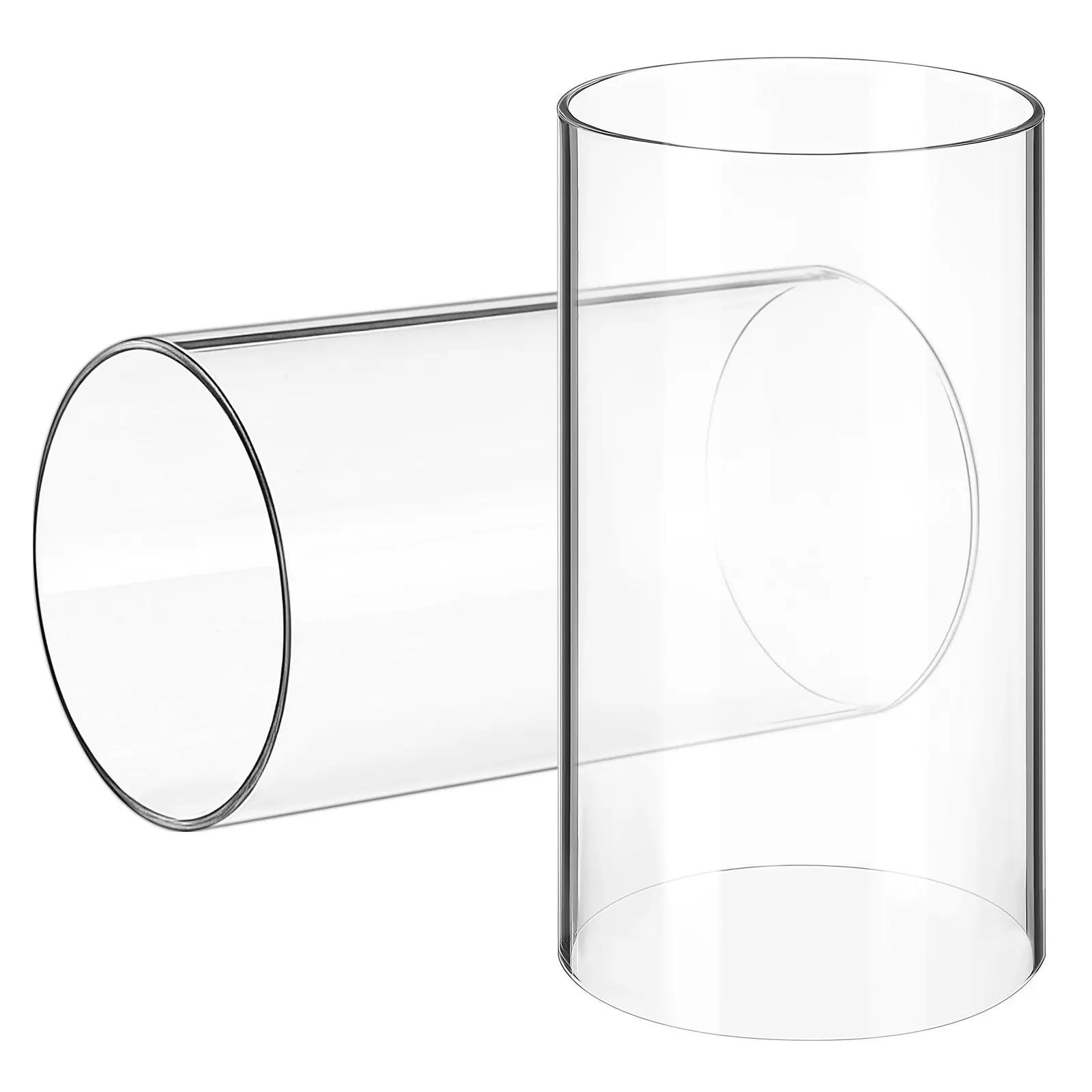 2Pcs Household Glass Dome Holder Transparent Desktop Cloche for Home Accessory Supply Romantic Atmosphere Elegant