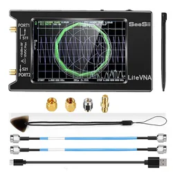 업그레이드된 NanoVNA 벡터 네트워크 안테나 분석기, 50kHz-6.3GHz, 4 인치 측정 S 파라미터, HF VHF UHF SWR 위상 지연 스미스 차트