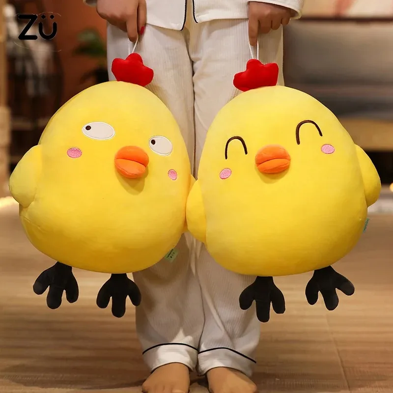Glückliches lustiges Gesicht süßes Huhn Plüschtier Kawaii weiches Huhn Plüschtiere großes Umarmungskissen Mädchen Geschenk
