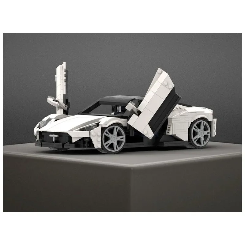 MOC-149096 20 White Coupe SupercarAssembly Splicing Building Block Model1061Parts Building Blocks Kids Birthday Toys Custom Gift