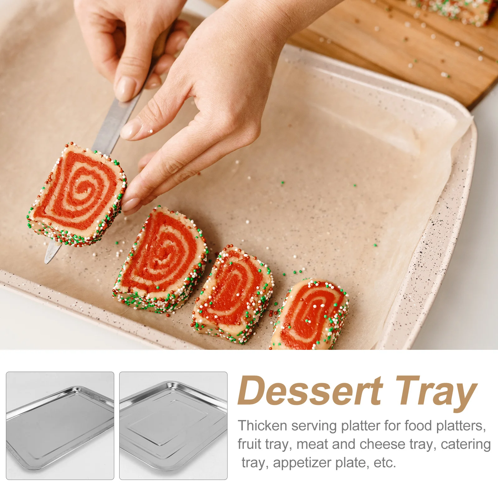 

4 шт. тарелка для сервировки еды из нержавеющей стали, толстая с широкими полями для хостин на свадьбу, семейные награждения, вечерние закуски, фруктовый хлеб