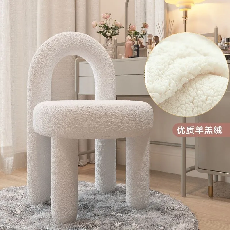 Makeup Chairs Nail Stools Cream Style Modern Simple Bedroom Home Light Luxury Dressing Stool Vanity Chair Living Room Furniture