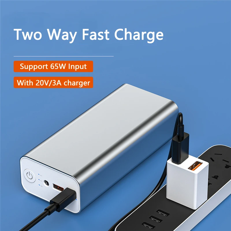 Imagem -03 - Dois Sentidos Banco de Potência de Carregamento Rápido com Porta dc para Notebook Portátil Powerbank para Iphone Samsung Xiaomi Poverbank 30000mah Pd65w em