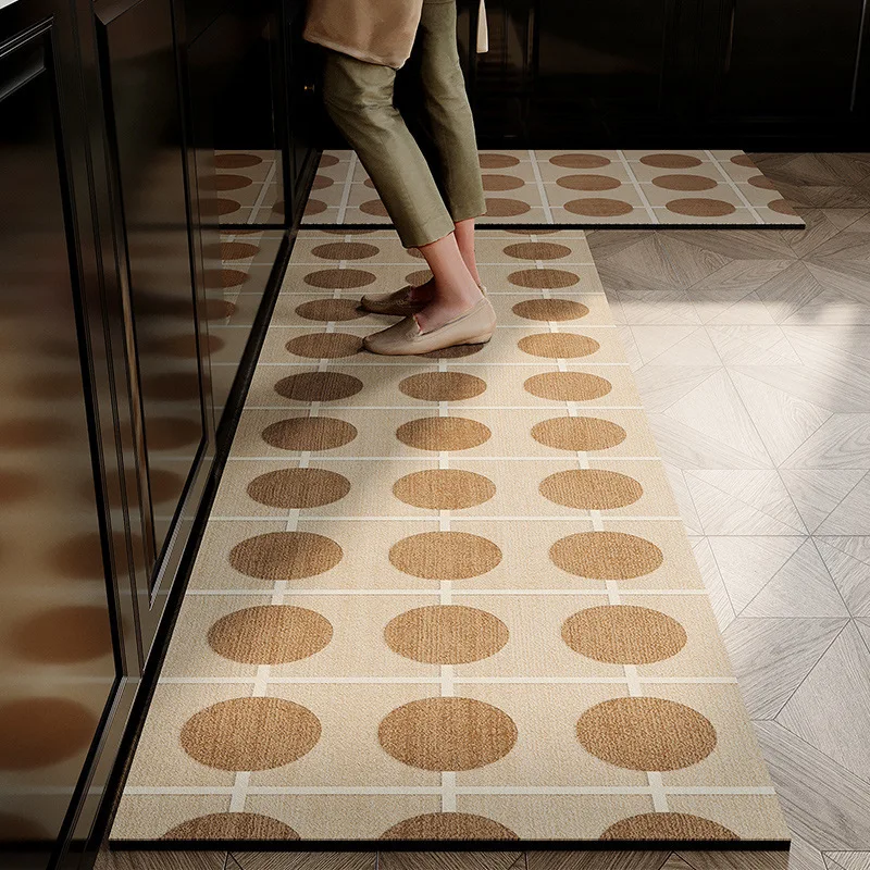 VIKAMA Ancient Style Diatomite Rug For Kitchen Anti-Slip And Water-Resistant For Dining Room Laundry Room Foot Mat For Home Deco