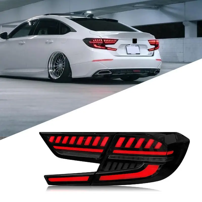 

Автомобильные светодиодные фонари для Honda Accord 10-го поколения 2018-2020, задний фонарь в сборе, DRL, последовательные указатели поворота, стоп-сигналы