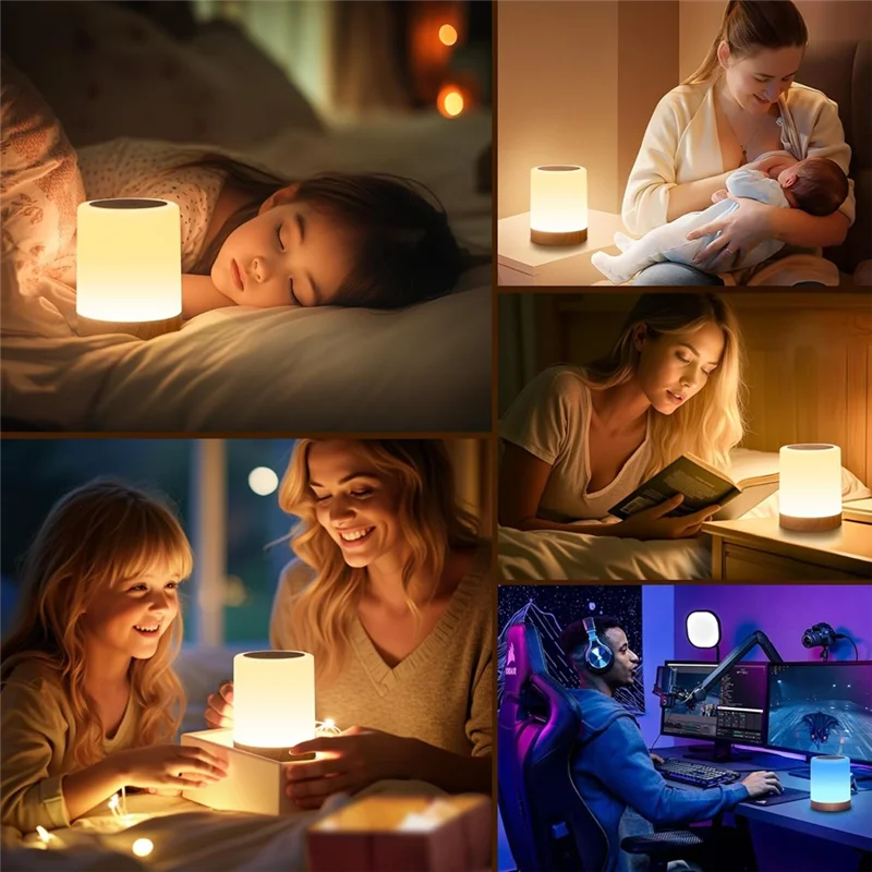 

ABRE-Kids Night Light For Bedroom,LED Bedside Touch Lamp With Remote Control,13Colors Changing,USB Rechargeable Portable Lamp