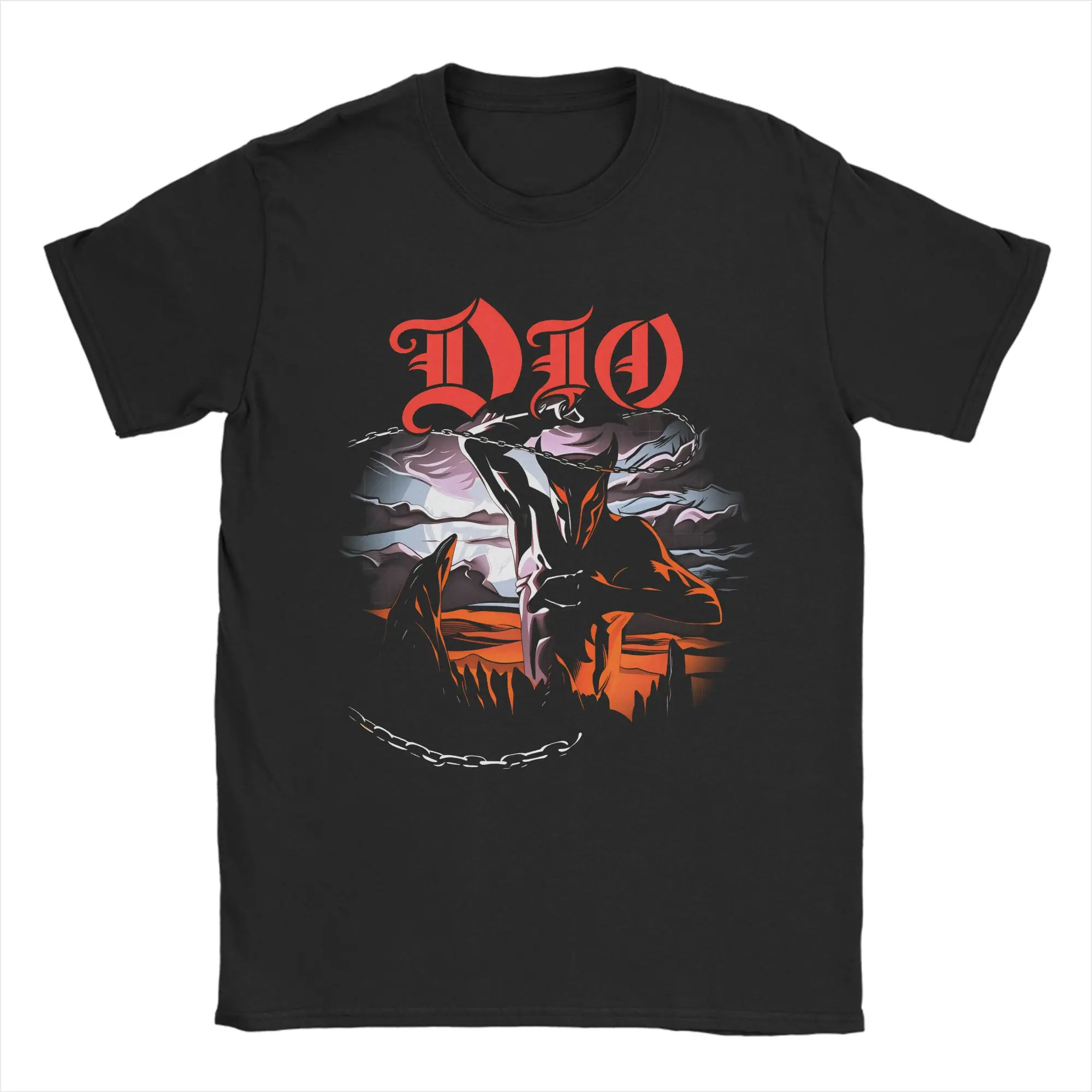 Men T-Shirt Dio Band Vintage 100% Cotton Tees Short Sleeve  T Shirts Round Collar Clothes Plus Size