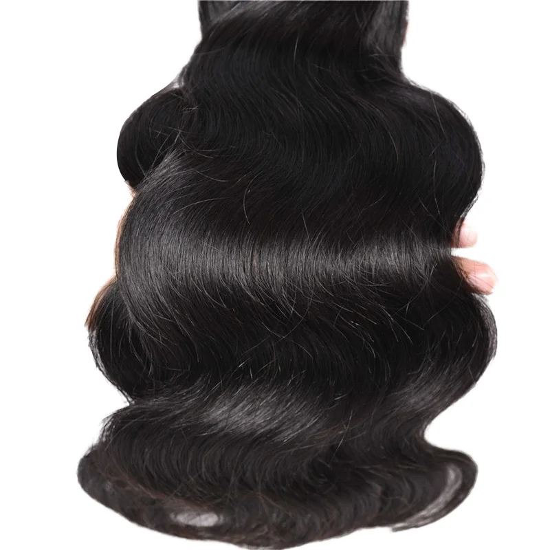 غير المجهزة 10A البرازيلي شعر ريمي 3 حزم الجسم موجة شعر مستعار بشري طبيعي أسود عذراء الشعر نسج 14-30 بوصة