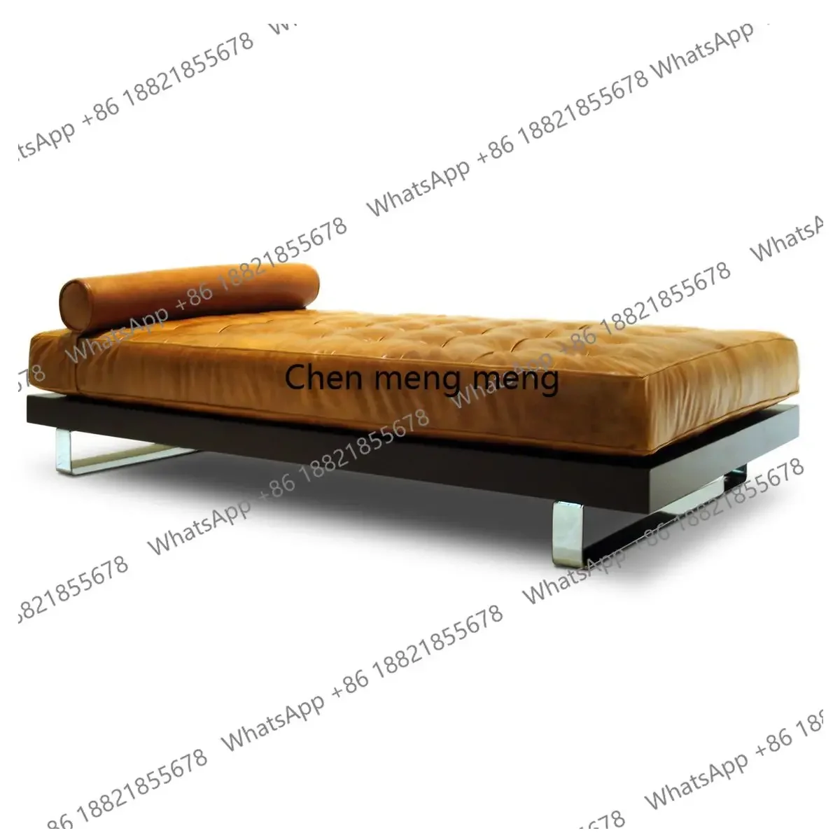 

Italian minimalist solid wood metal sofa stool simple living room chaise longue bedroom bed bed long stool