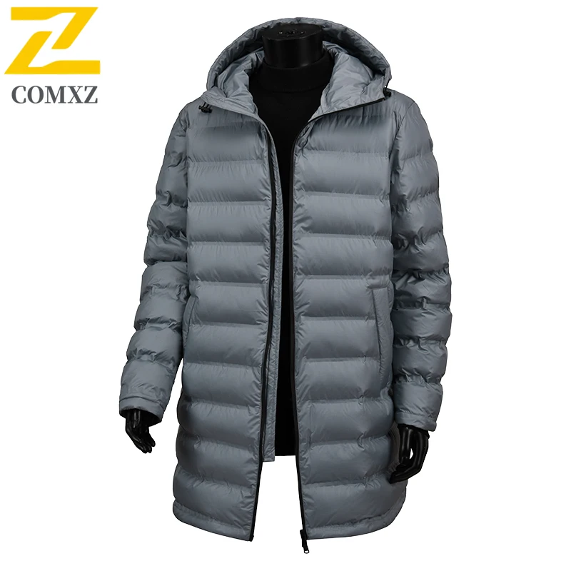 2025 Men's Winter Long Puffer Jacket High-end Casual Over the knee Cold-proof Warm Hooded Parka Women Outdoor Ski Padding Coat