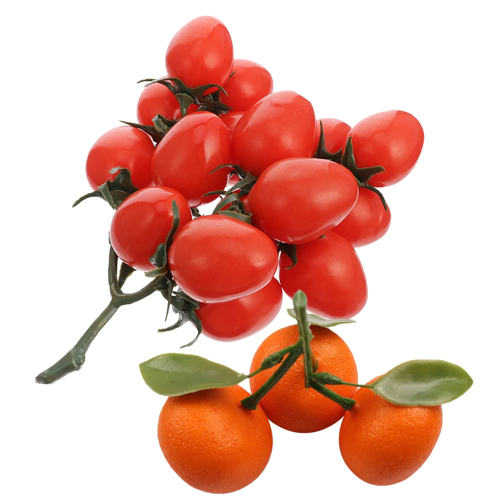 

1 set Lifelike Cherry Tomatoes Fake Vegetables Home Ornament Photography Props Simulation Fruits Realistic Appearance