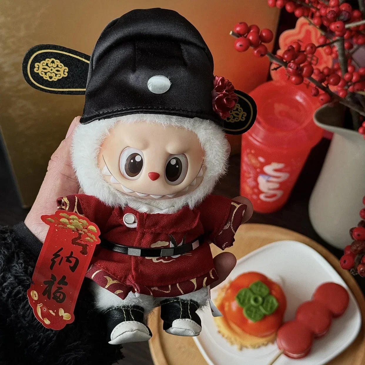 

Chinese Style Labubu Clothing Doll Decoration for Labubu V1 V2 V3 Doll Decoration Pendant Top Scholar Suit Set (No Doll)