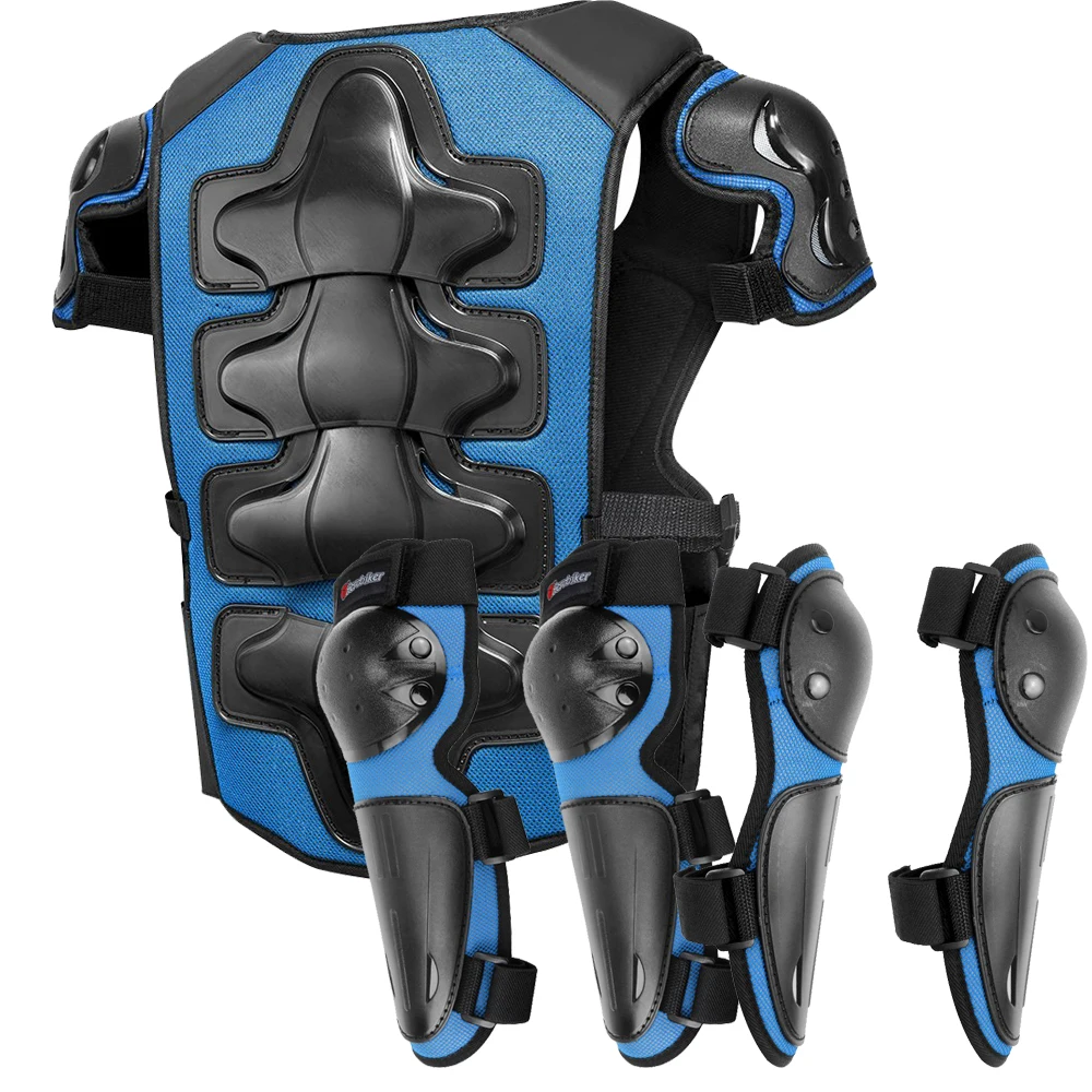 

Детский мотоциклетный бронежилет, защита от падения, защита груди и спины, бронежилет, одежда для мотокросса, черное мотооборудование