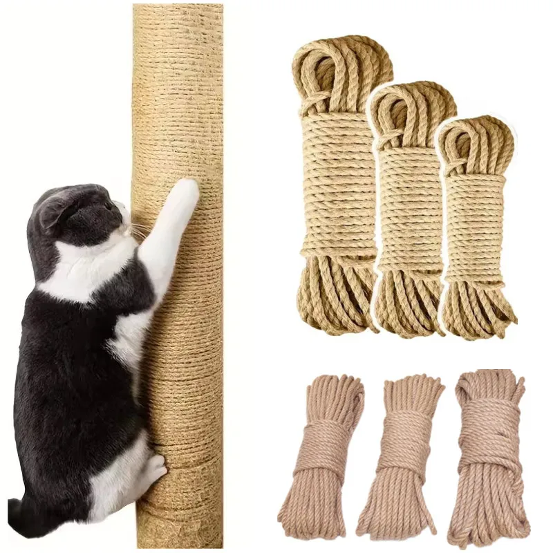 Katze Scratcher Seil DIY Natürliche Sisal Seil Spielzeug Katzen Pfote Klaue Möbel Schutz Katze Baum Turm Klettern Rahmen Bindung Seil