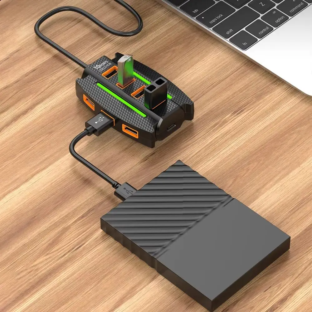

10 портов USB 2.0, несколько разветвителей с RGB-подсветкой, USB-адаптер-концентратор, 5 Гбит/с, высокоскоростной расширитель, USB-док-станция
