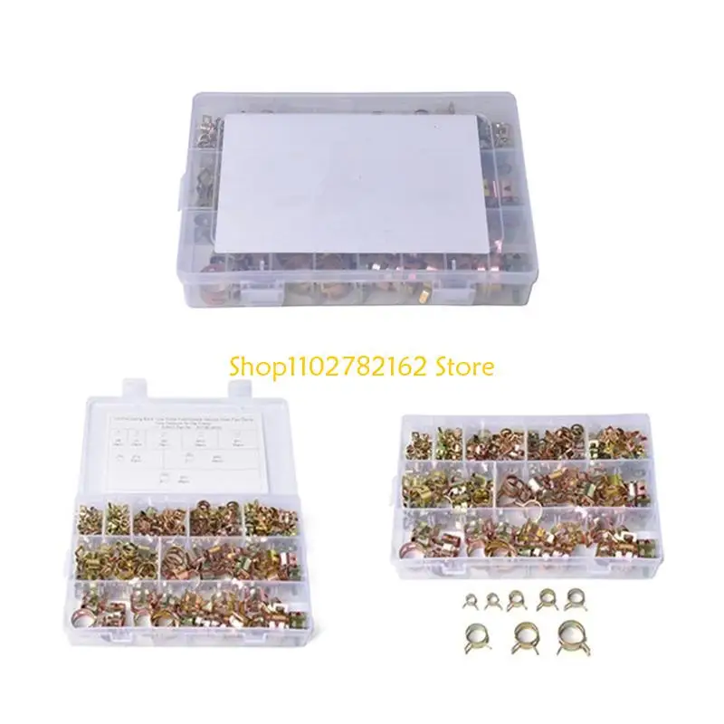

547B Car Truck Spring Clips Oil Water Hose Pipe Air Tube Clamp Plumbing Fastener Assortment for Motorcycle Boats 160pcs