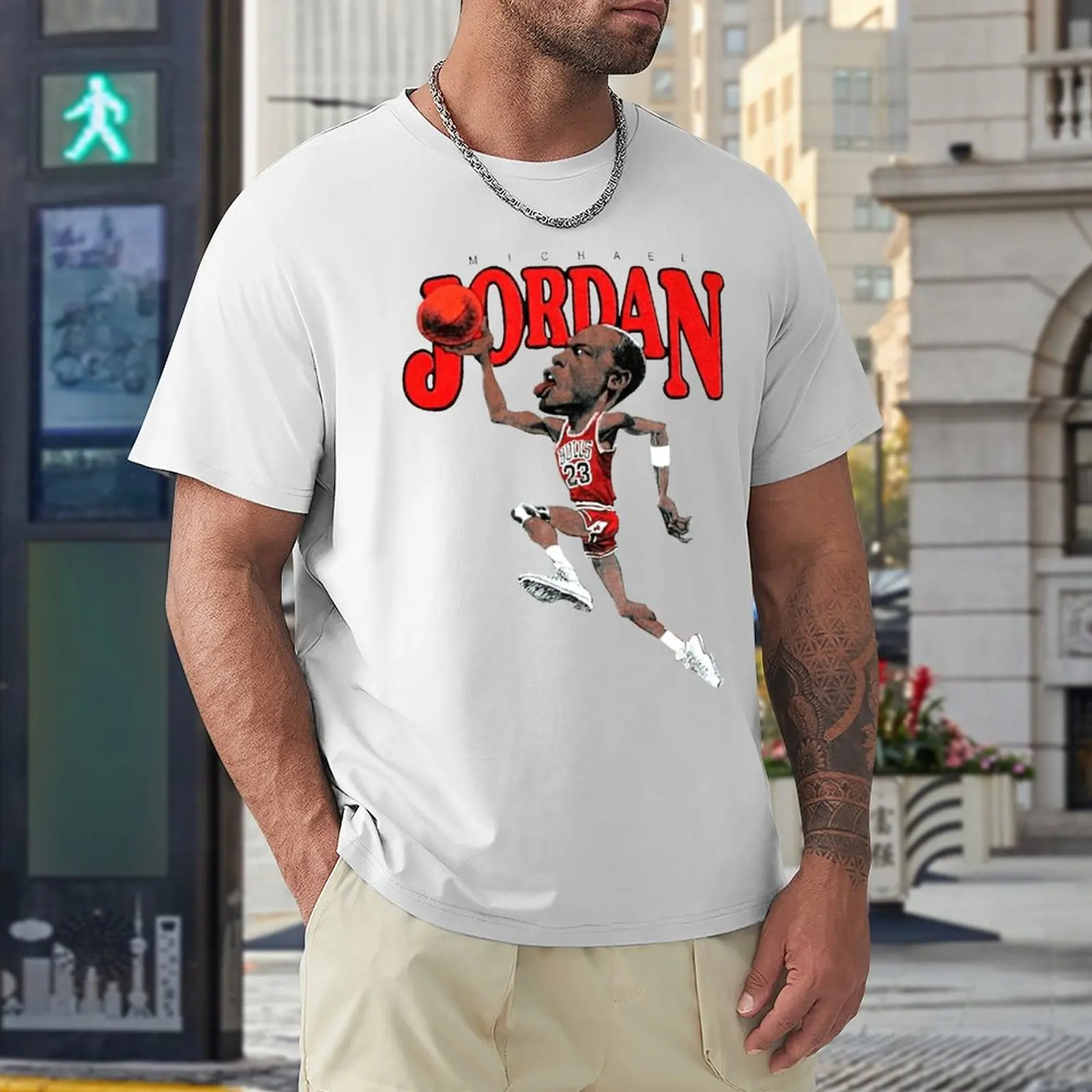 Camiseta de cuello redondo para hombre, camisa de cuello redondo con diseño de estrellas de Baloncesto de los vengadores y Jordans, Chicago 23, Bulls 57, Estilo Vintage, novedad de EE. UU.