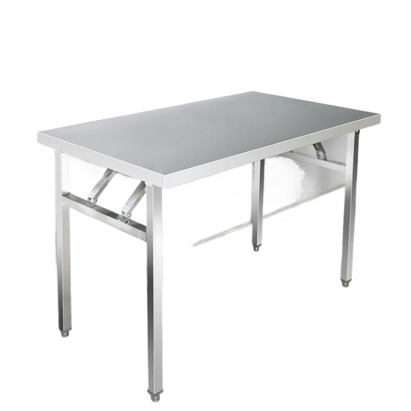 Stainless steel folding table outdoor night market commercial rectangular barbecue table rental house kitchen simple eating