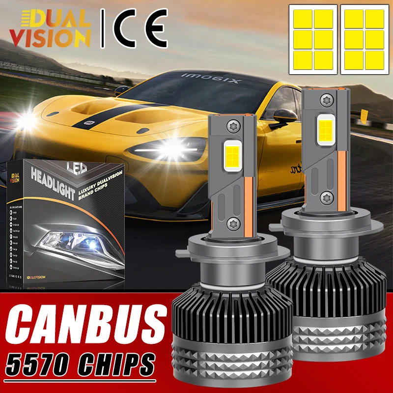

Dualvision K5C H7 LED 60000LM Фара Canbus 6000K H1 H4 H11 9012 HIR2 H8 H9 9005 9006 HB3 HB4 Высокая мощность 5570 CSP Чипы Лампы