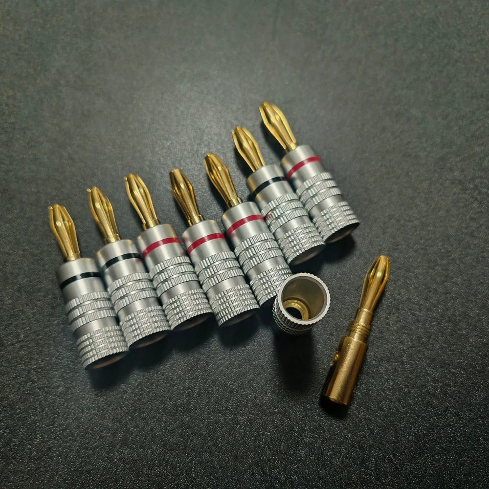 8 Stück 4 mm Lautsprecherkabel-Bananenstecker, korrosionsbeständige, vergoldete Lautsprecher-Bananenstecker, HIFI-Audio-Lautsprecherkabel-Anschlüsse – Detail 3