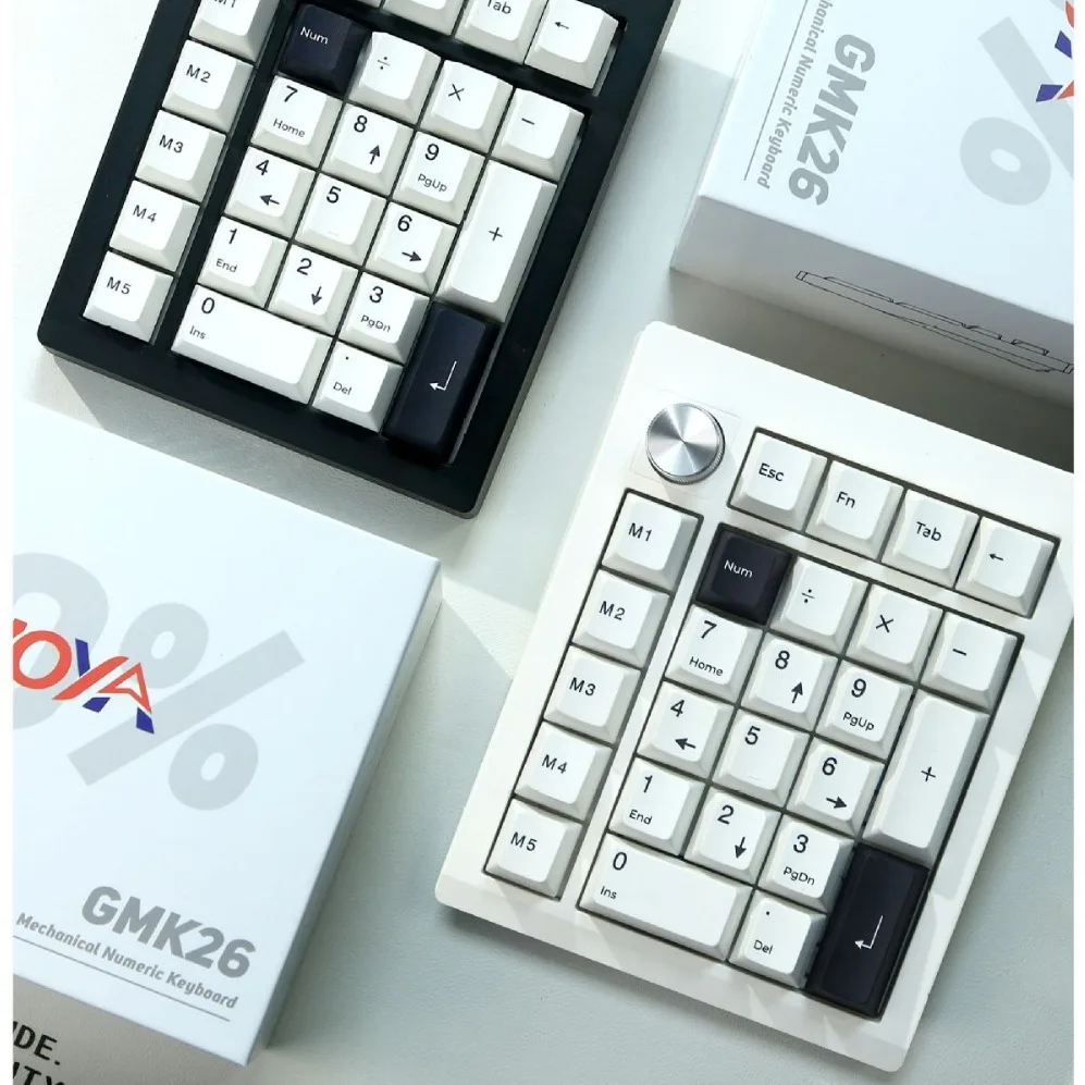 Zuoya-GMK26 Teclado Mecânico Numpad, Teclado Numérico Modo 3, Hot Swappable,RGB Backlit, Estrutura de Junta, Suporta QMK VIA