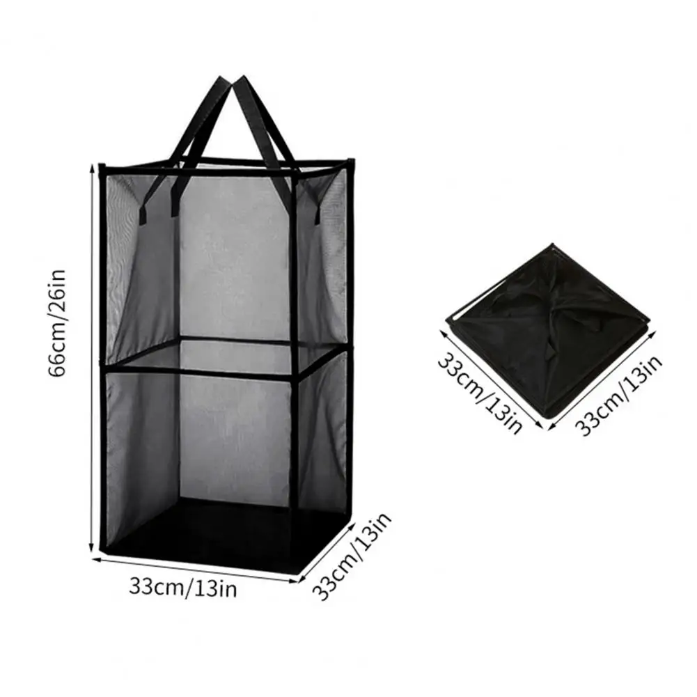 Laundry Basket Dirty Clothes Hamper Daily Use Easy to Carry Foldable Fine Mesh Portable Bathroom Folding