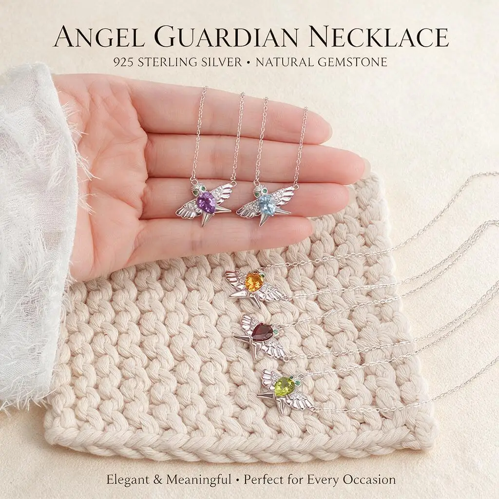 Luxury S925 Sterling Silver Swallow Birthstone Necklace Teardrop Amethyst Topaz Citrine Peridot Garnet Dainty Chain For Her Gift