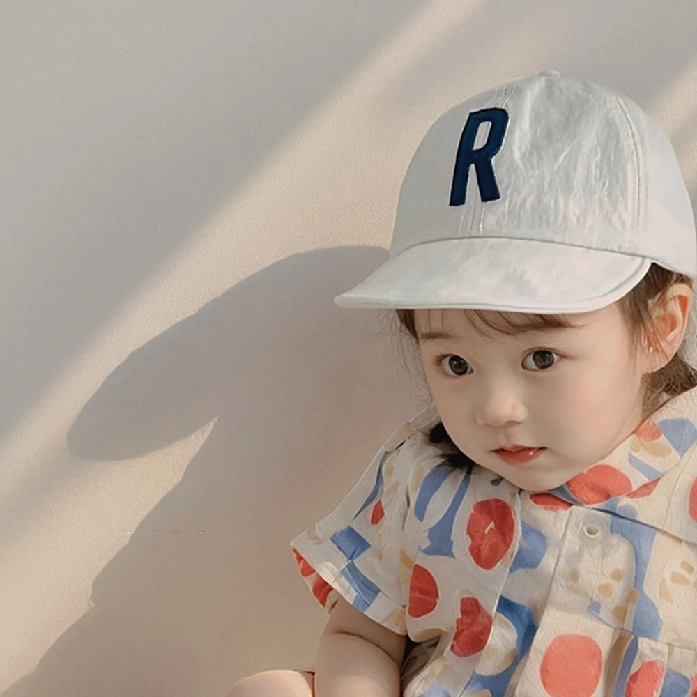 Ins Summer Letter Baseball Cap Quick-drying Thin Children Peaked Hat Breathable Outdoor Baby Sunscreen Cap Kids