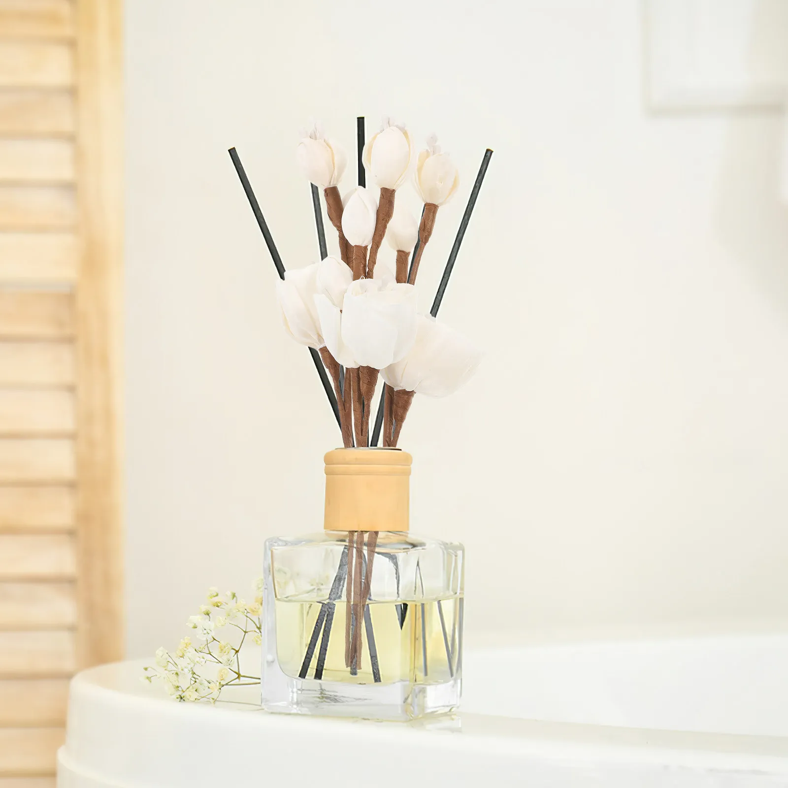 3Pcs Rice Paper Diffuser Sticks Flower Aroma Diffuser Natural Fragrance for Bathroom Office Bedroom Home Scent