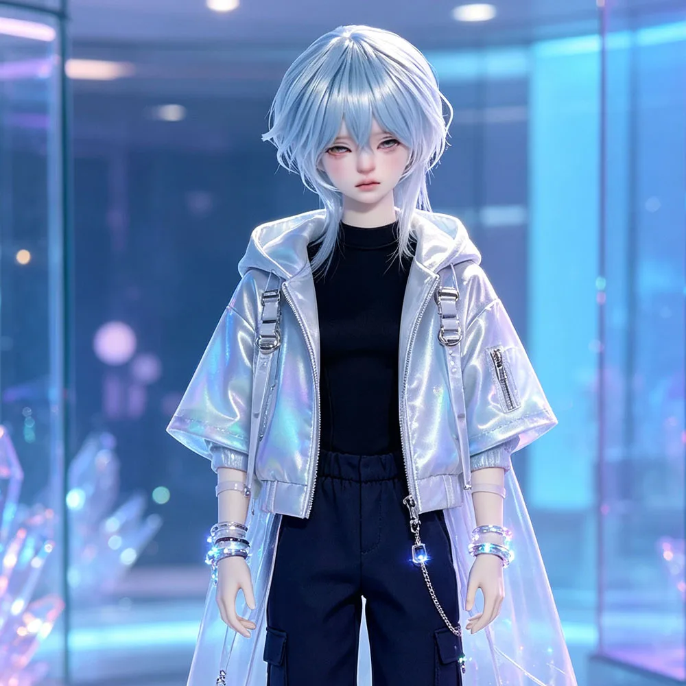 New High Temperature Silk Wig 1/3 1/4 1/6 Bjd Doll Men's Fashion Wolf Tail Unformed Can Be Trimmed Bjd Doll Accessories No Doll