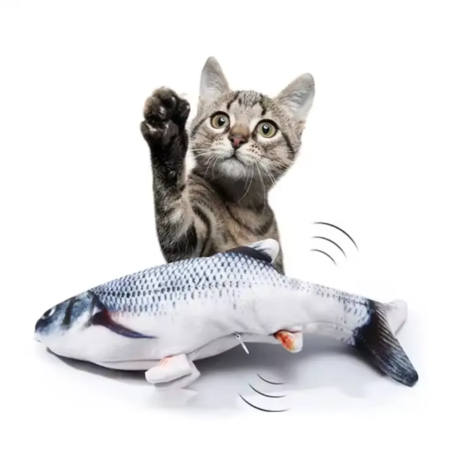 

USB Flopping Fish Moving Catnip Floppy Automatic Chew Pet Interactive Fish Cat Toy For Cats