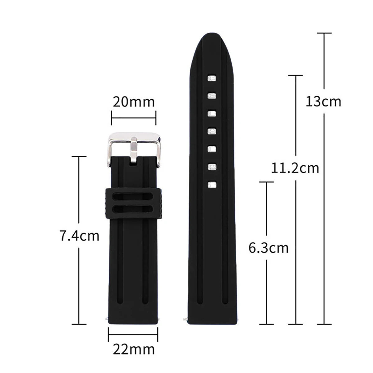 Rubber Watch Strap 18 20 22 24 26 28 30mm Sport Watchband Soft Diving Waterproof Silicone Wristbelt Metal Brushed Clasp Bracelet