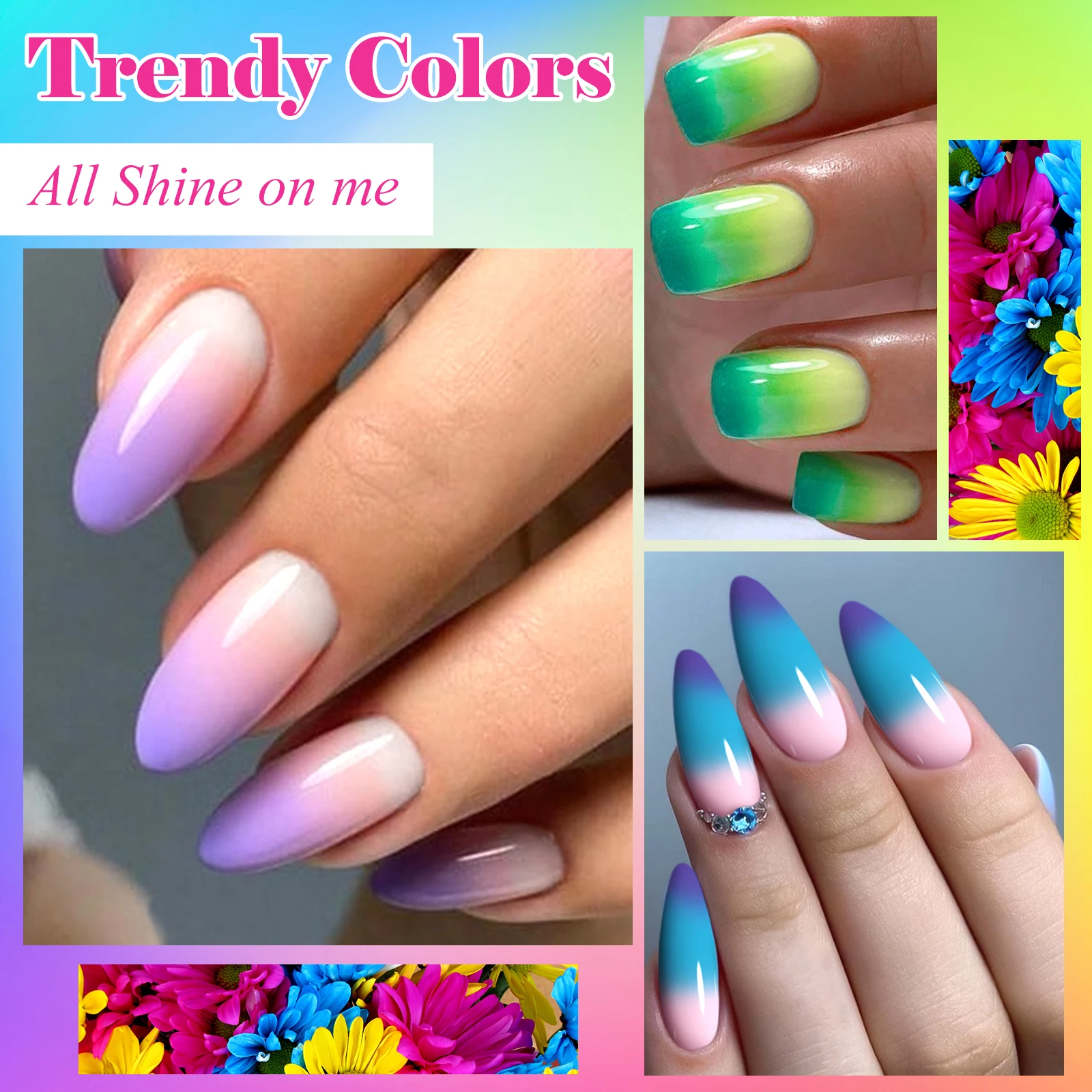 6 stks Thermische Gel Nagellak Set Temperatuur Kleur Veranderende UV Gel Semi Permanente Losweken Vernis Nagels Manicure Nagelbenodigdheden