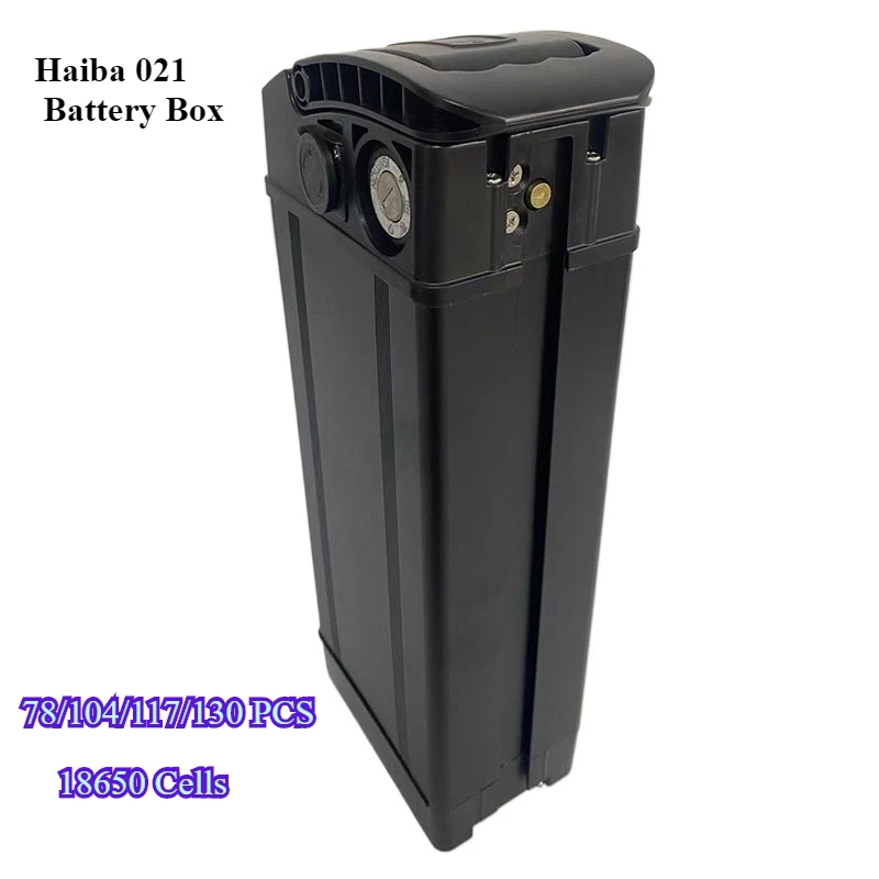 Haiba 021 e-Bike Battery Box 78/104/117/130PCS 18650 Cells Rear-Inserted Lithium Battery Case Silverfish Upper Discharge Shell
