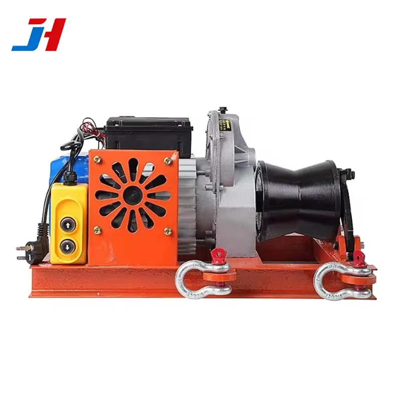 JH Automatic Cable Traction Machine 220V Electric Portable Cable Grinder Tractor Milling Machine Winch Pull Pulling Device