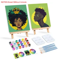 RUOPOTY 2pcs Framed Painting Kit Drawn Canvas Couples Paint Party Kits Outline For Paint And Sip For Adults Paint Art Set