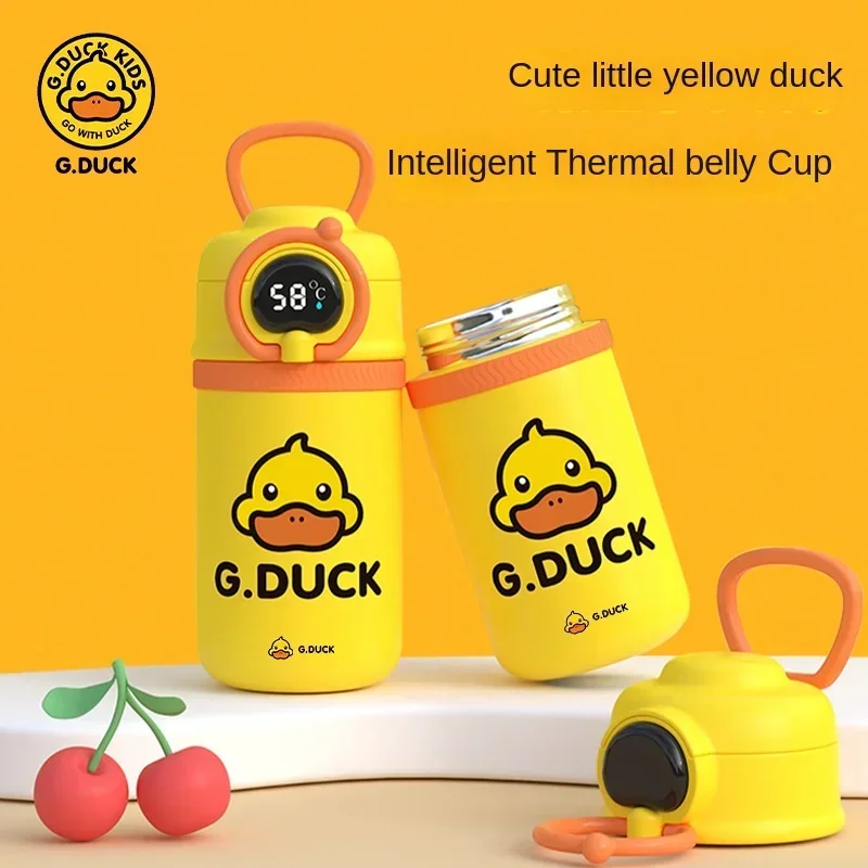 Stainless Steel Thermal Bottle with Digital Thermometer 550ml Led Little Yellow Duck