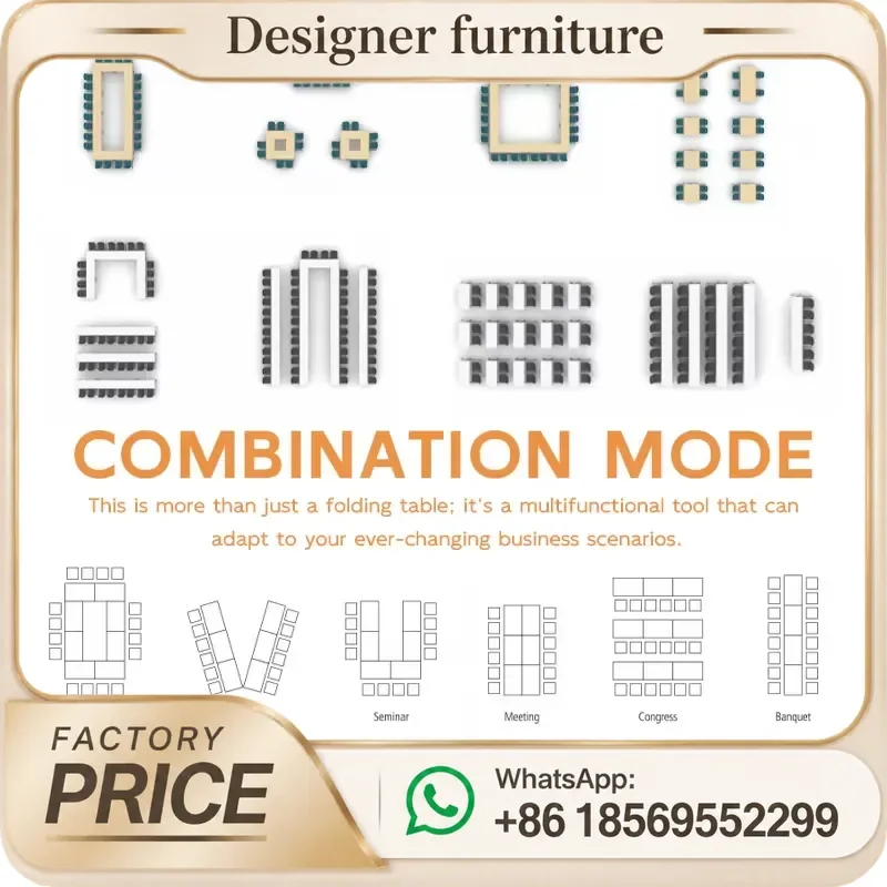 Mobile Conference Table Folding Training Desk With Wheels Metal Office Furniture For Learning Center Customizable Wholesale