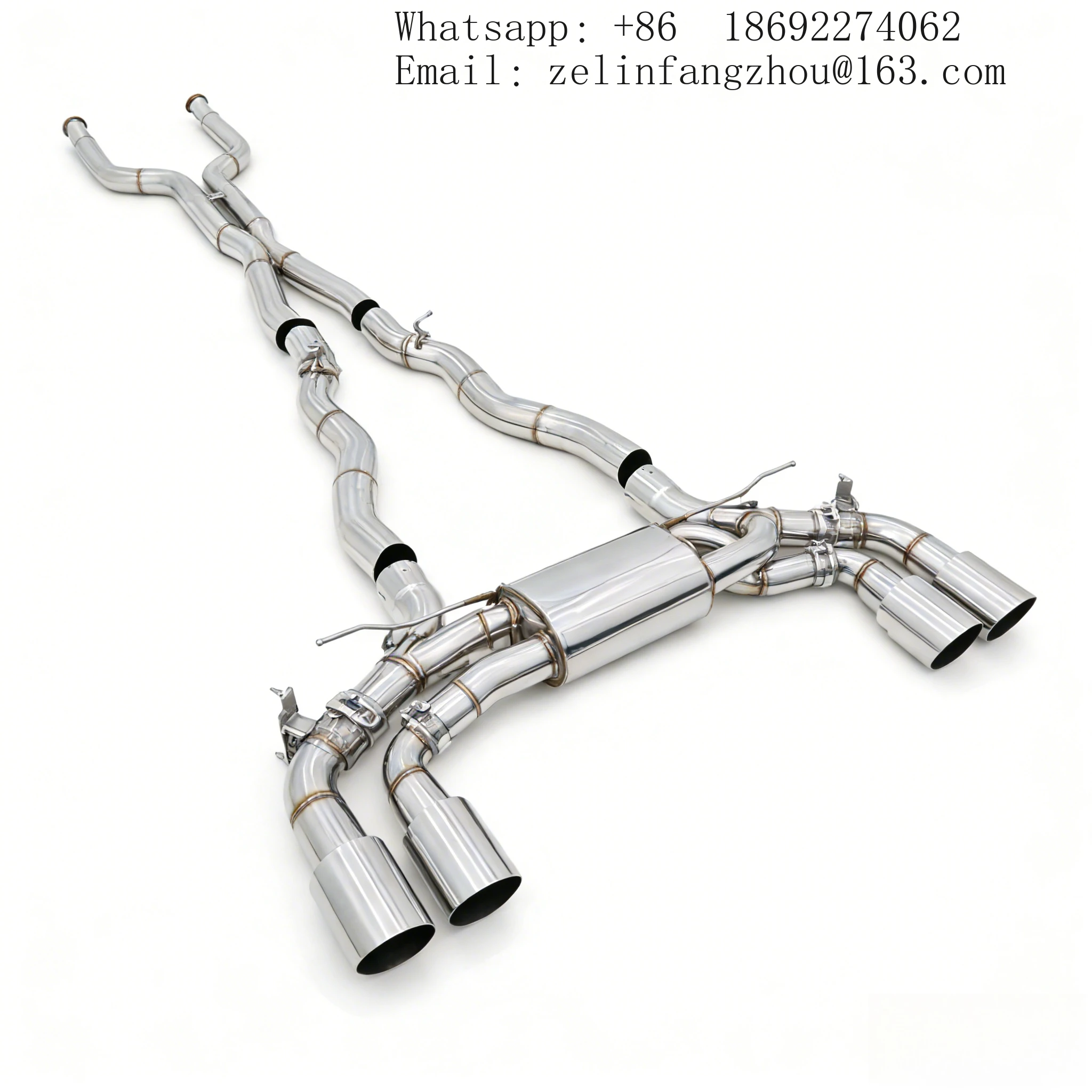 RES Stainless Steel (SS304) Valvetronic Catback Exhaust System for BMW M5 G90 4.4T S68. Enhances Sound and Performance.