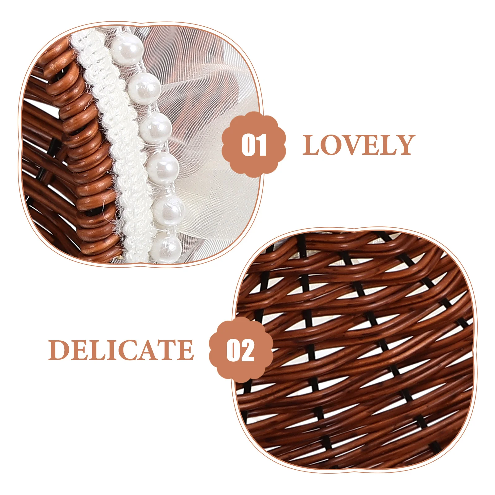 

Multipurpose Bamboo Woven Flower Basket Rustic Decorative Storage Organizer for Home Garden Balcony Living Room Bedroom Office