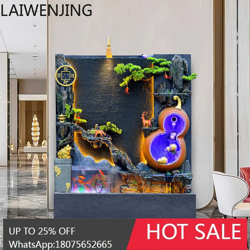 HLZ Water Curtain Wall Water Screen Waterfall Landscape Background Wall Fountain Ornament Outdoor Courtyard Landscaping