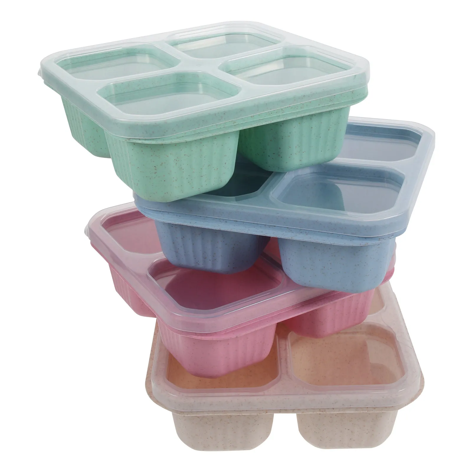 

4Pcs Exquisite Dried Fruit Box Multi-Grid Food Container for Snacks Nuts Candies Party Serving Tray Light Weight Gift Idea