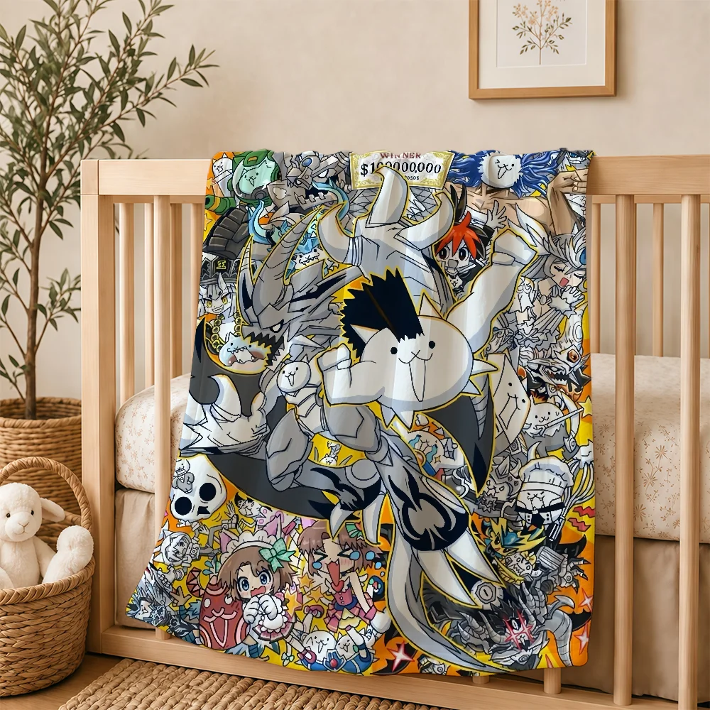 Game The Battle Cats Blanket For Plush Throw Soft Warm Knee For Bedroom Living Room Bed Sofa Camping Picnic Office Gift
