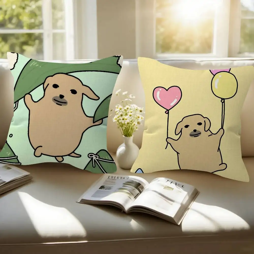 Funny anime meme n-nudaeng dog  Pillow Covers Cartoon Sofa Decorative Home Double-sided Printing Short Plush Cute Cushion Cover